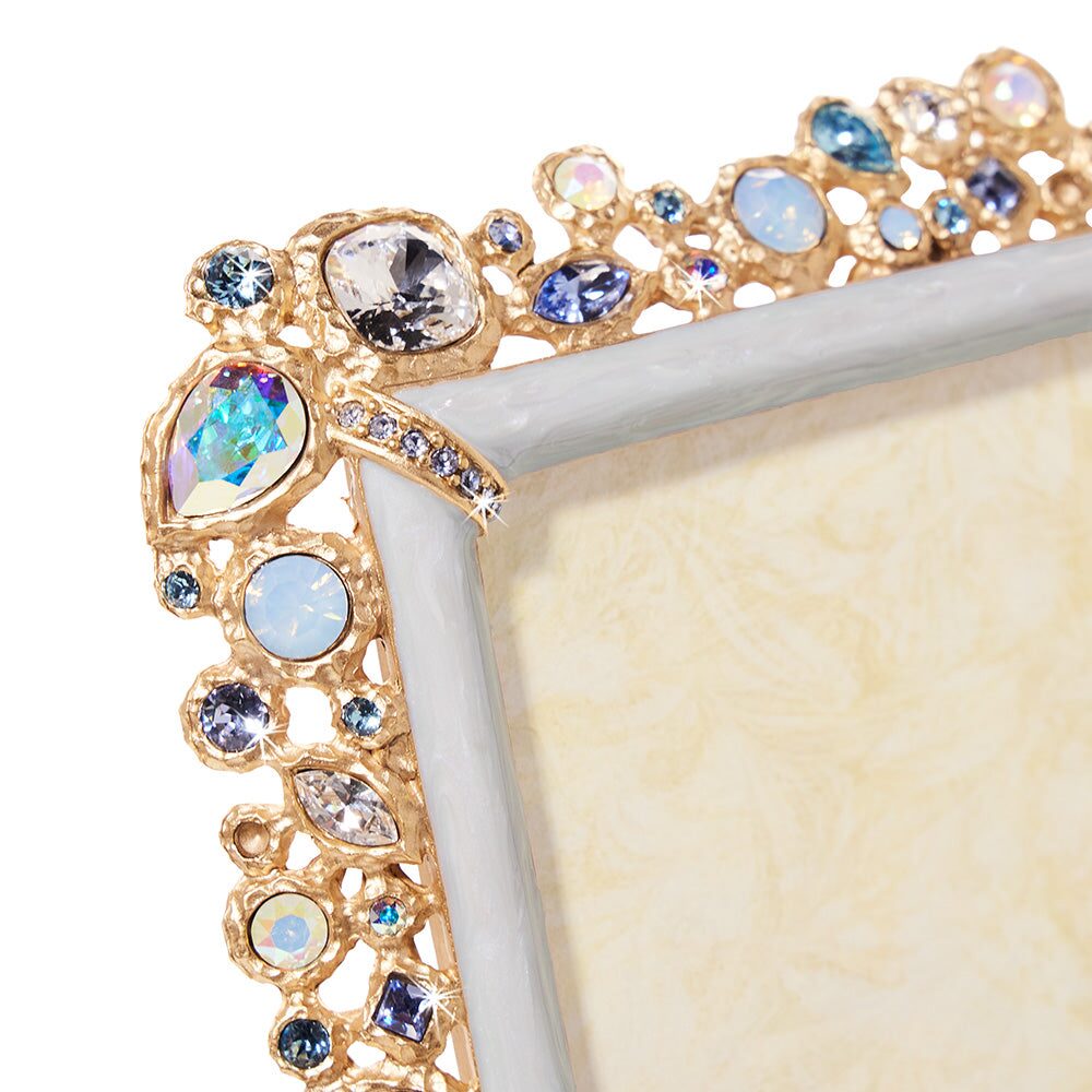 Jay Strongwater Emery Bejeweled 4" X 6" Frame - Baby Blue, alternate view