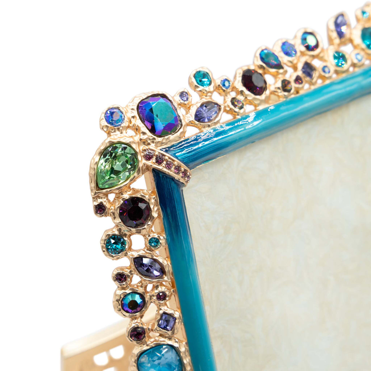 Jay Strongwater Emery Bejeweled 4" X 6" Frame - Peacock, alternate view