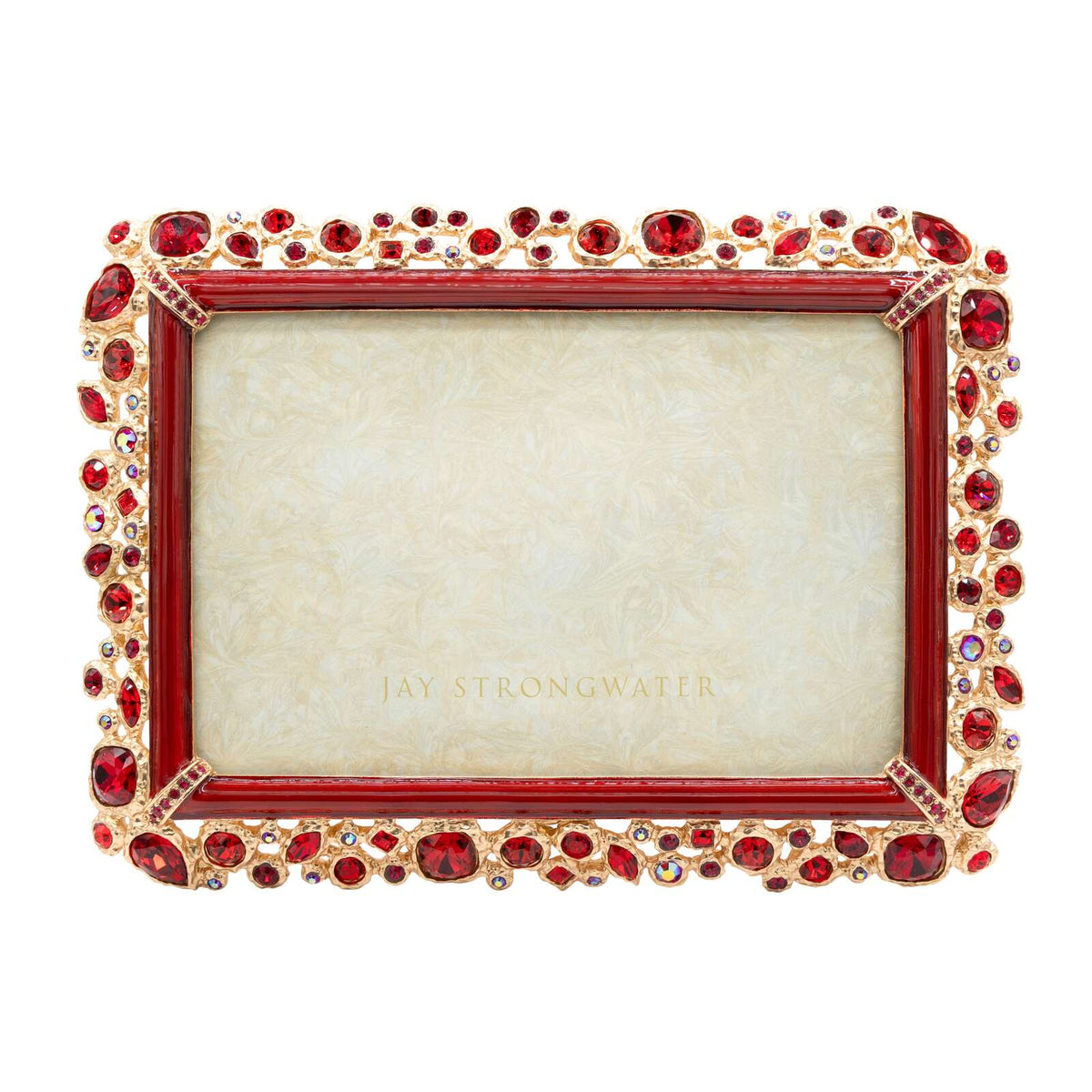 Jay Strongwater Emery Bejeweled 4" X 6" Frame - Ruby, alternate view