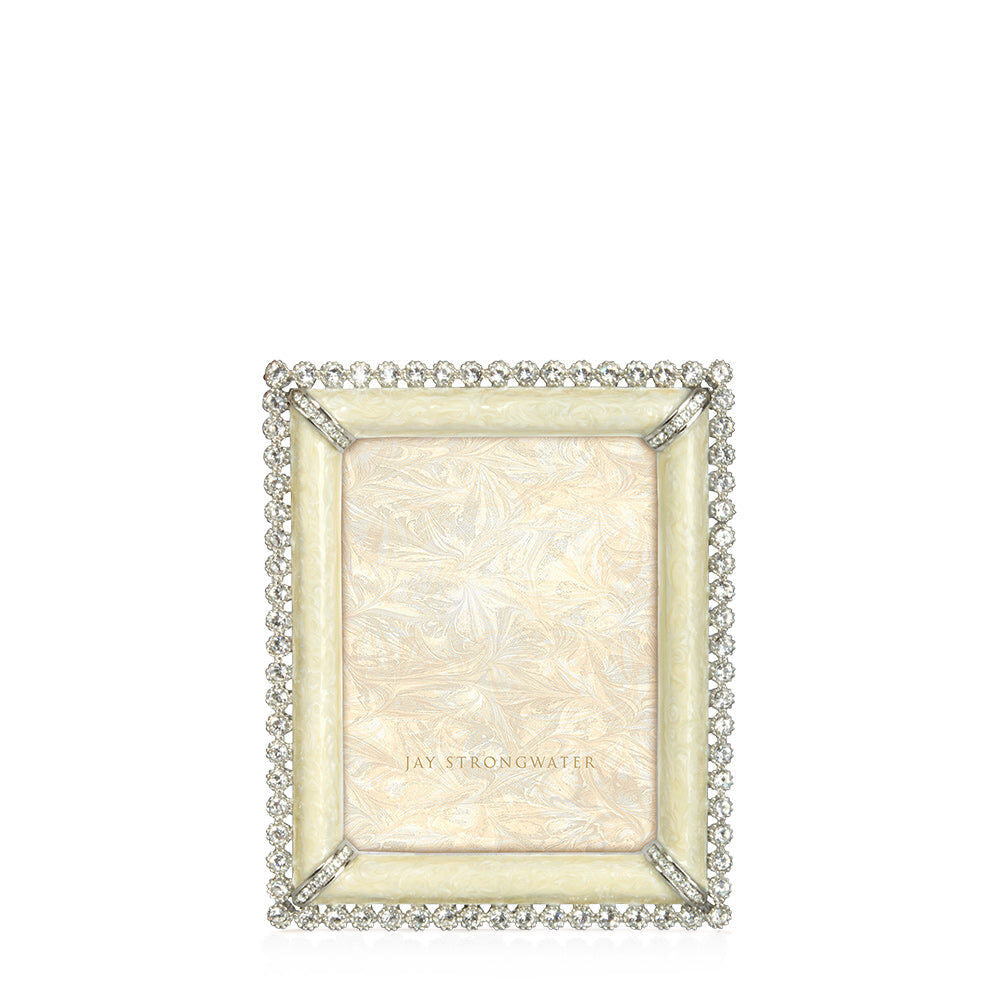 Jay Strongwater Emilia Stone Edge 3" X 4" Frame - Crystal Pearl