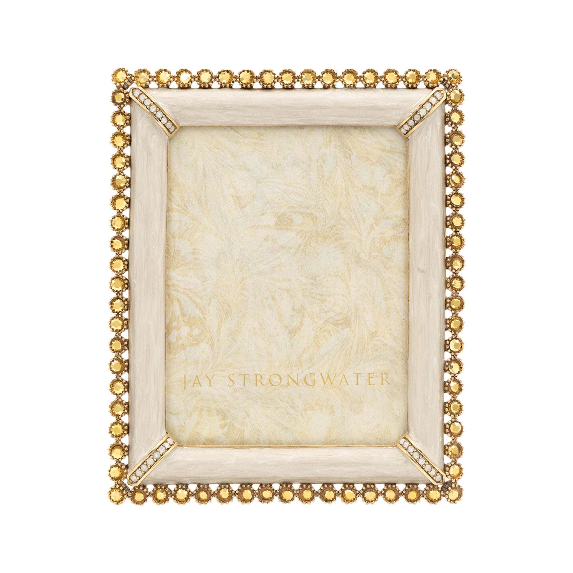 Jay Strongwater Emilia Stone Edge 3" X 4" Frame - Gold