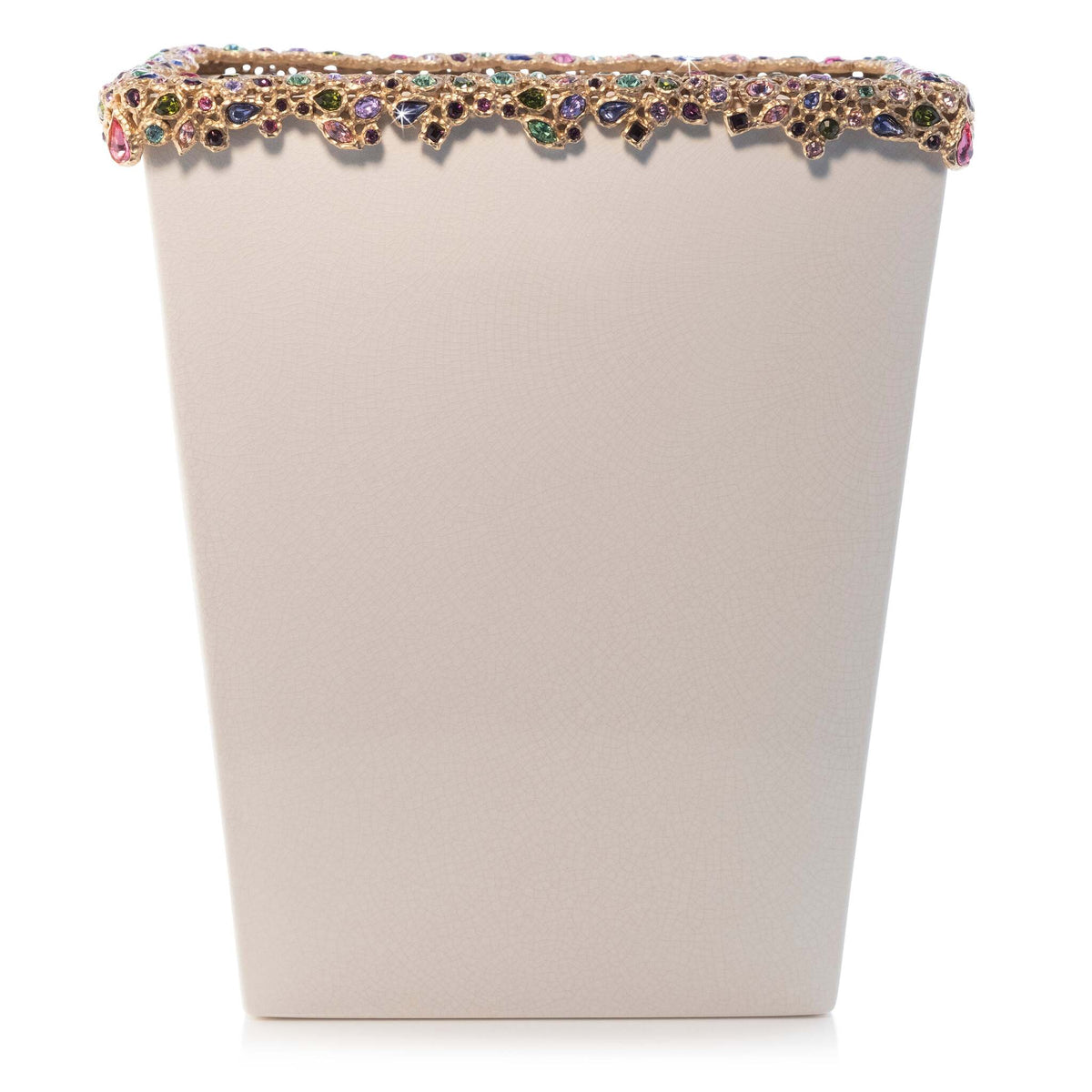 Jay Strongwater Esther Bejeweled Trash Bin - Bouquet Bathroom Accessorie, alternate view