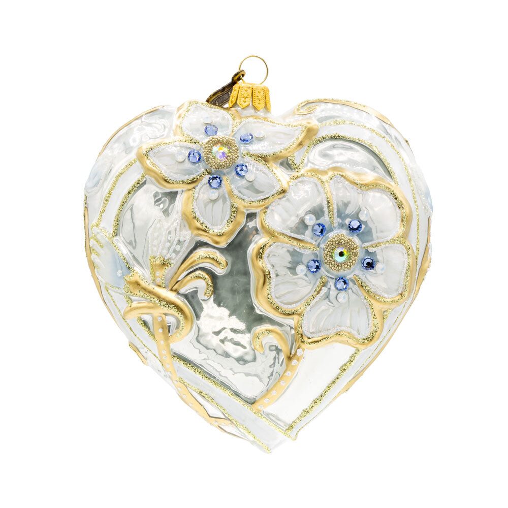 Jay Strongwater Floral Opal Heart Ornament, alternate view