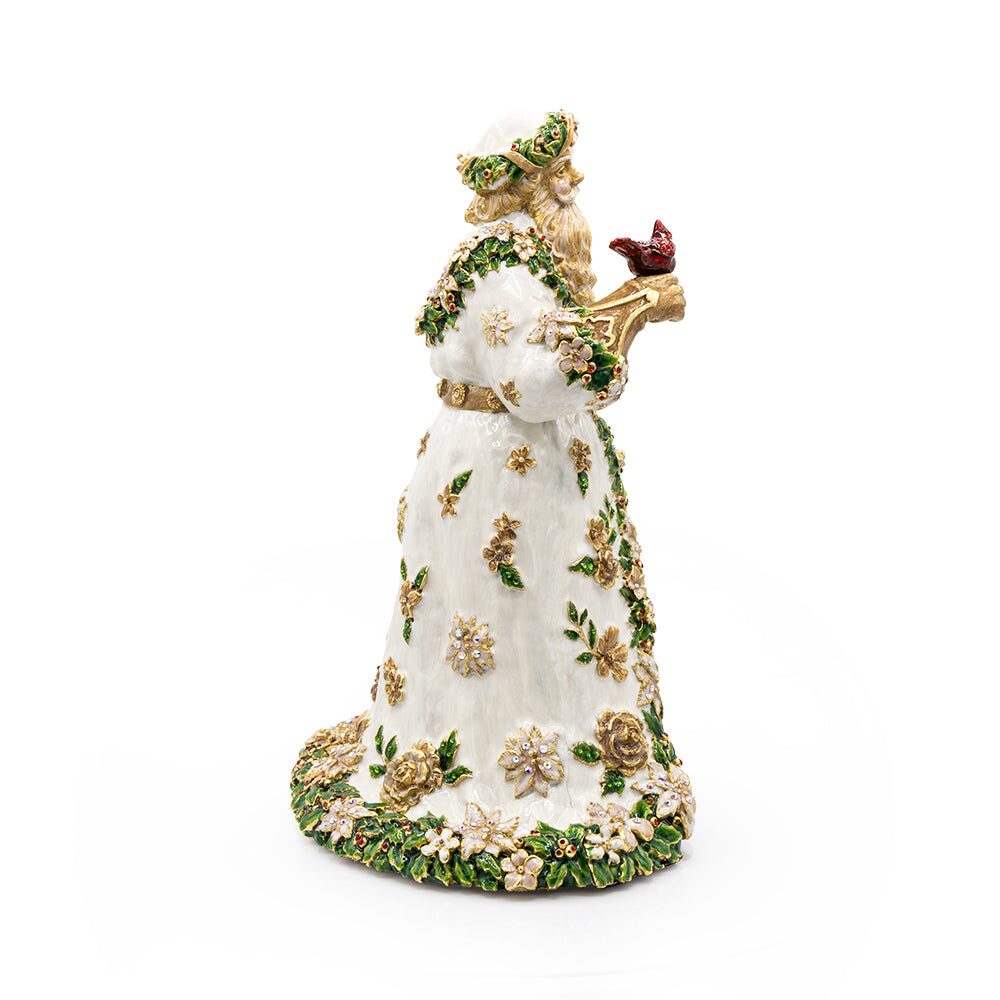 Jay Strongwater Floral Santa Claus Statue - Golden Figurine, alternate view