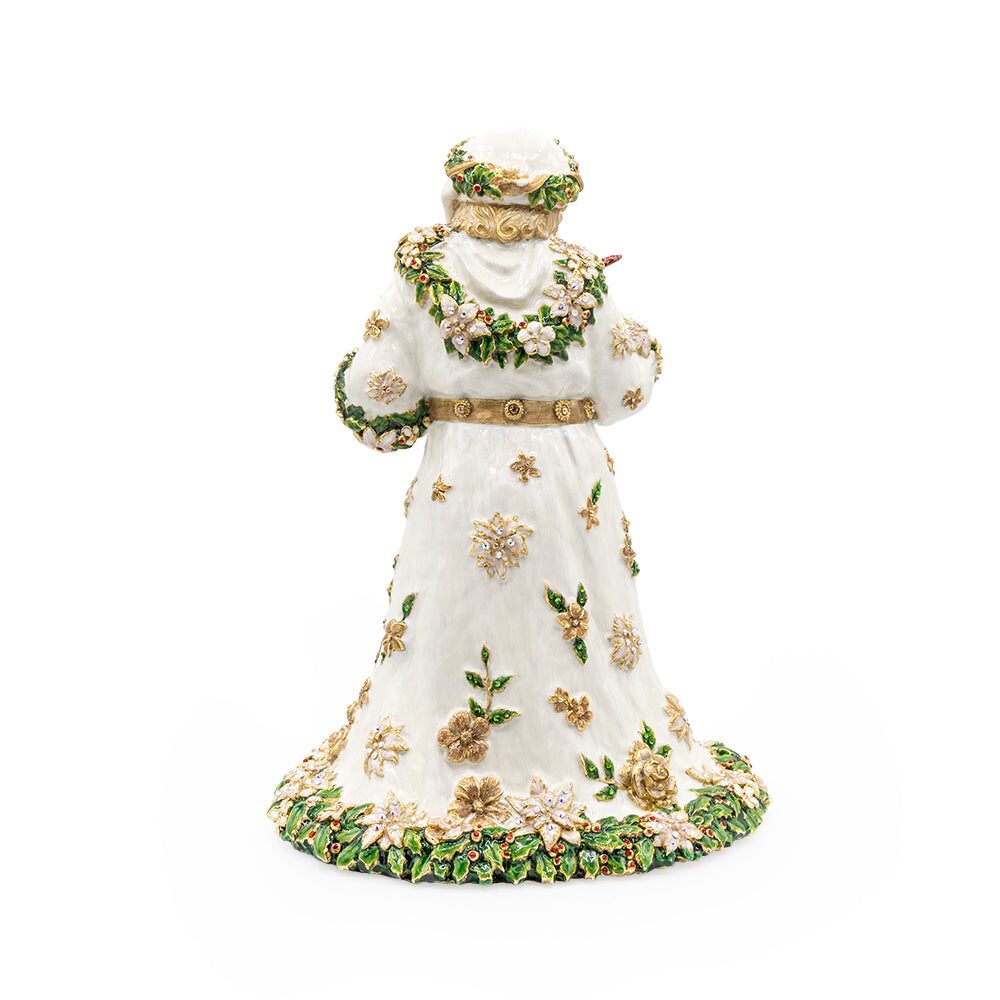 Jay Strongwater Floral Santa Claus Statue - Golden Figurine, alternate view