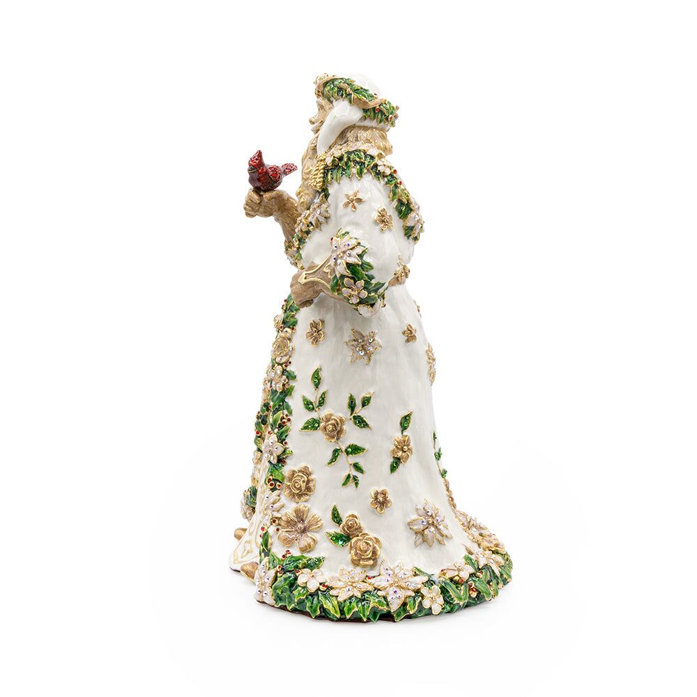 Jay Strongwater Floral Santa Claus Statue - Golden Figurine, alternate view
