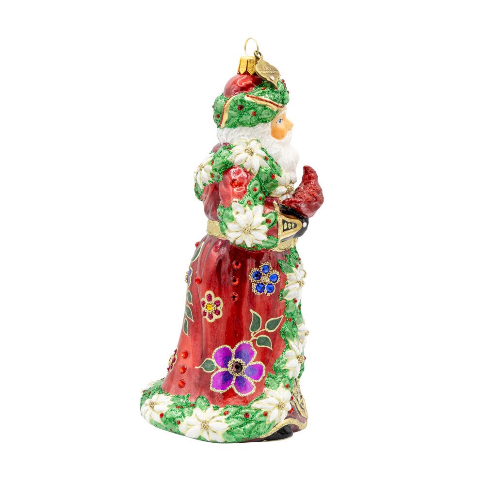 Jay Strongwater Floral Santa Ornament, alternate view