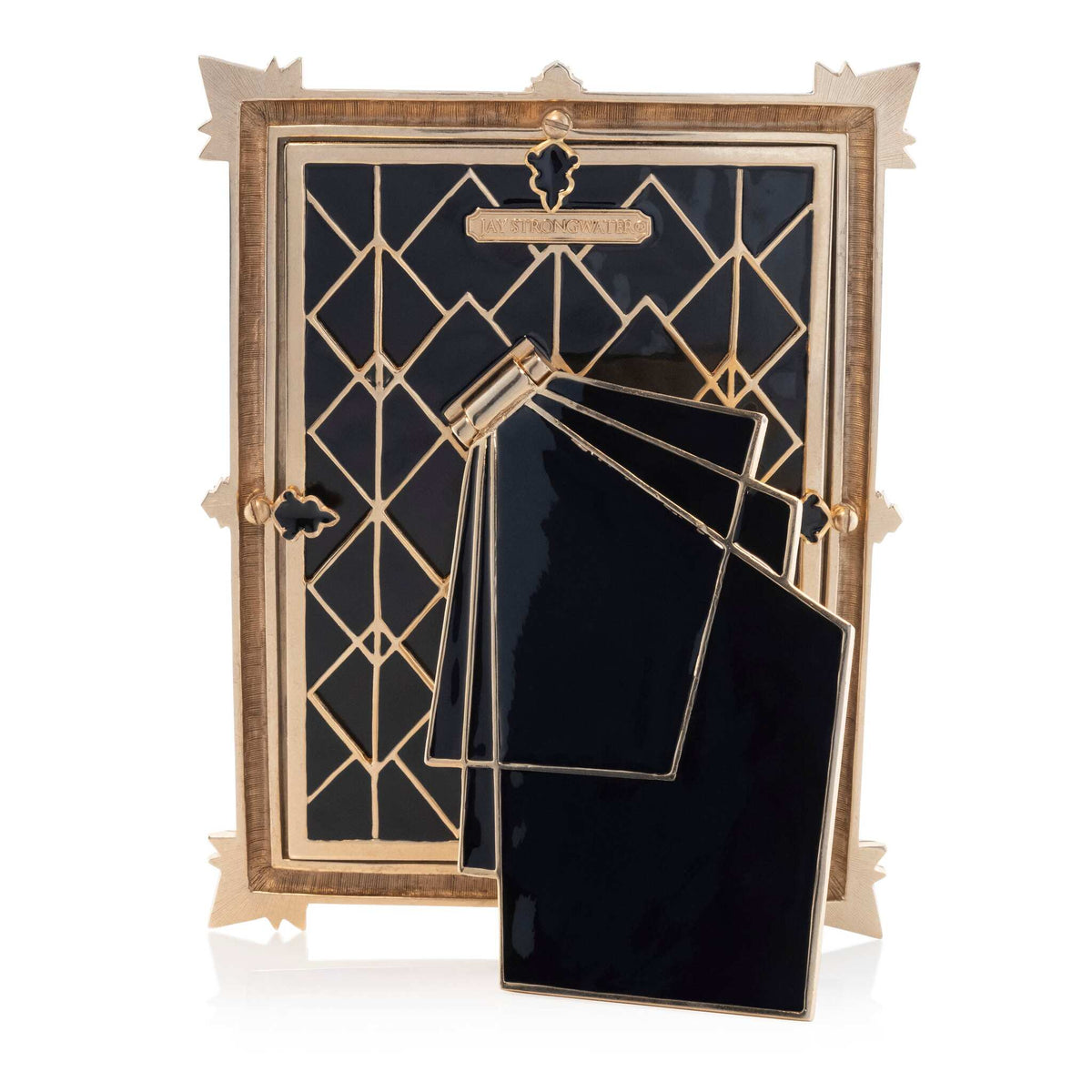 Jay Strongwater Geraldine Art Deco 5" X 7" Frame - Black Onyx, alternate view
