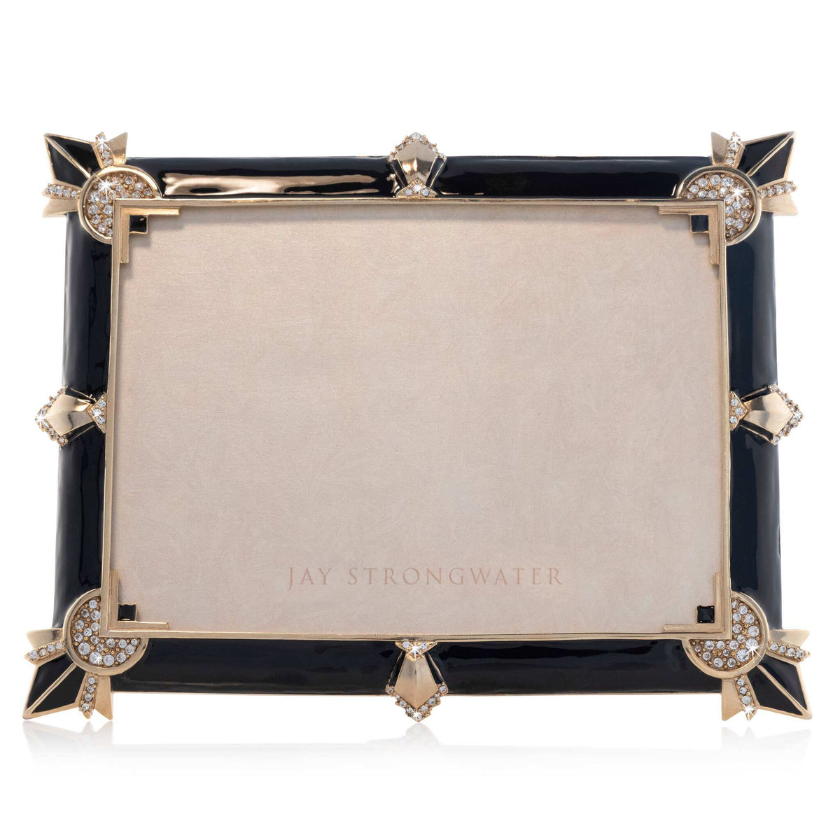 Jay Strongwater Geraldine Art Deco 5" X 7" Frame - Black Onyx, alternate view