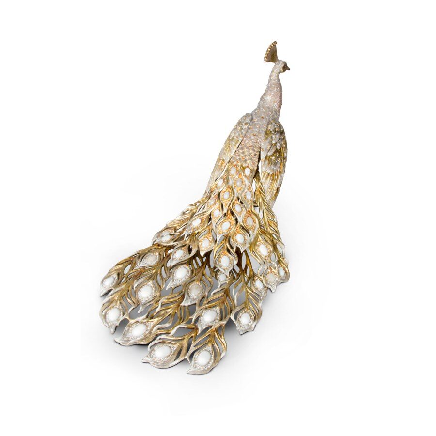 Jay Strongwater Golden Peacock Figurine, alternate view