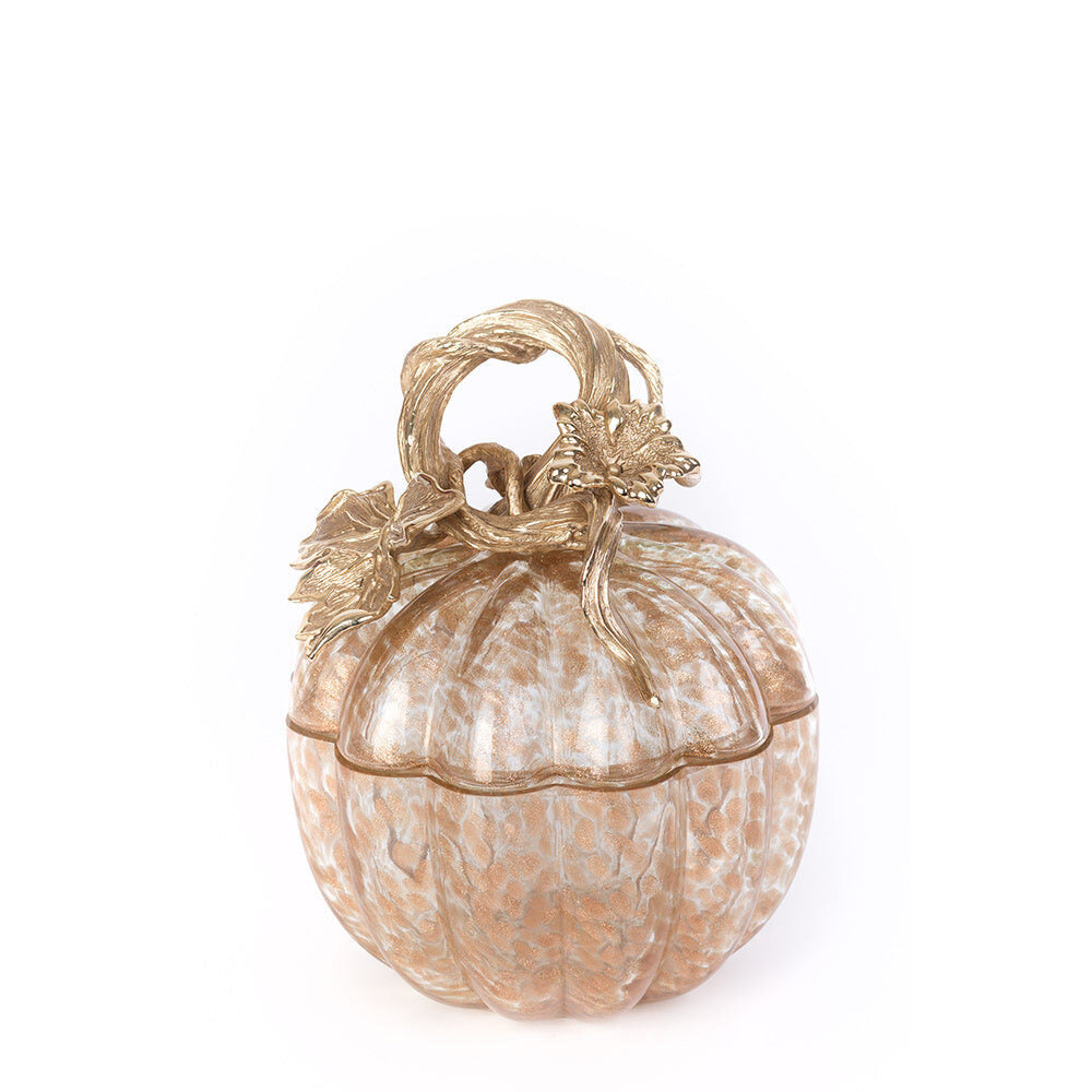 Jay Strongwater Hadley Leaf & Vine Gilded Glass Jar Gilded