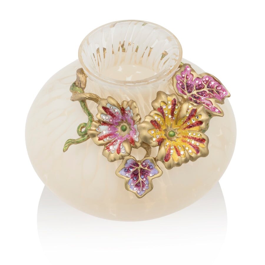 Jay Strongwater Holland Leaf and Flower Vase - Flora, alternate view