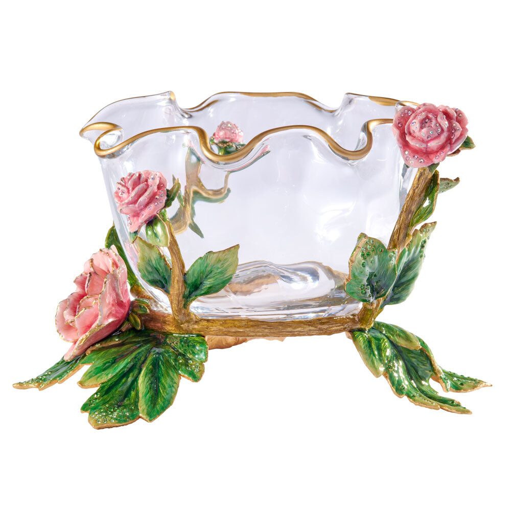 Jay Strongwater Holly Peony Bowl, alternate view