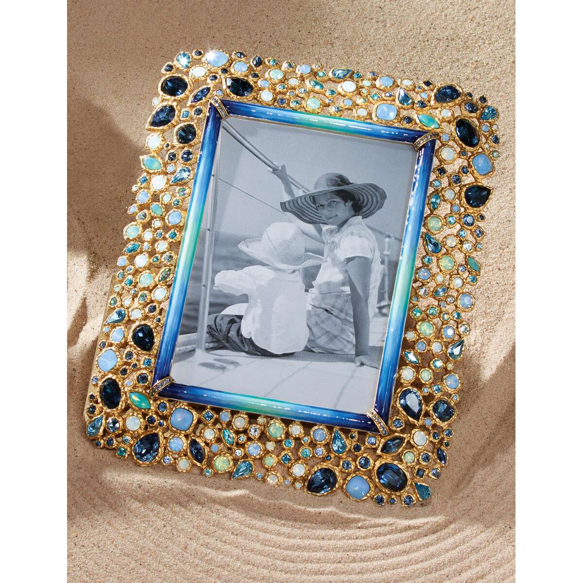 Jay Strongwater Javier Bejeweled 5" X 7" Frame - Oceana, alternate view
