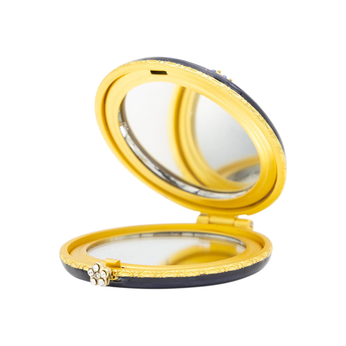 Jay Strongwater Jayla 2" Butterfly Compact Delft Garden Handheld Mirror, alternate view