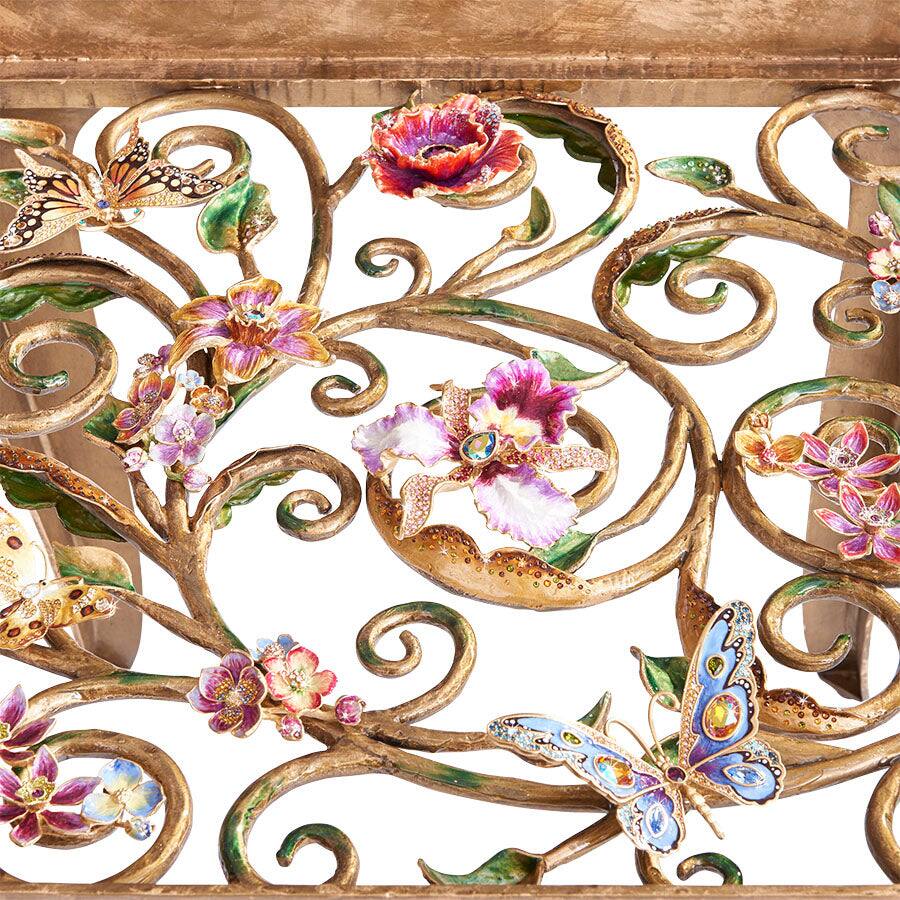 Jay Strongwater Josephine Floral Side Table, alternate view