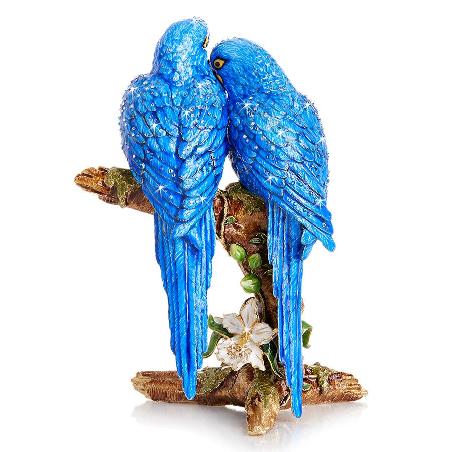 Jay Strongwater Julie & Blaze Macaws on Branch Figurine, alternate view