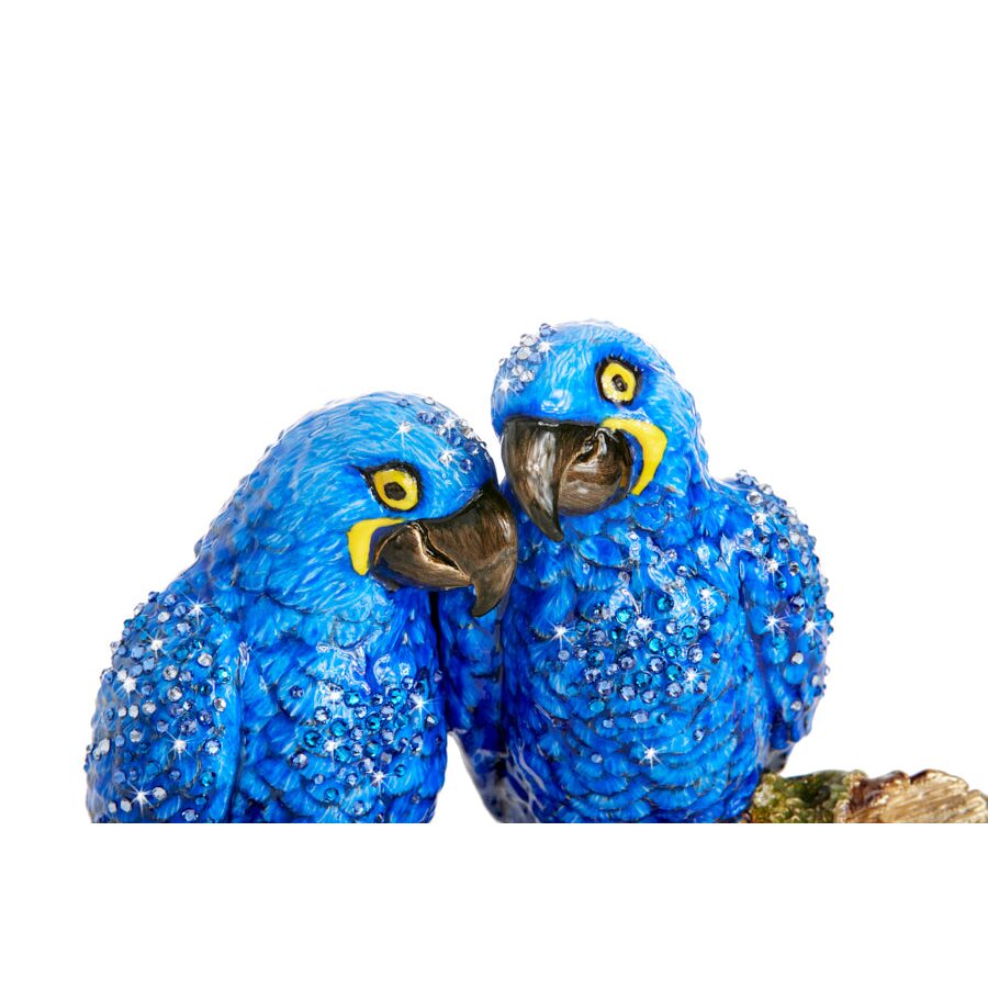 Jay Strongwater Julie & Blaze Macaws on Branch Figurine, alternate view