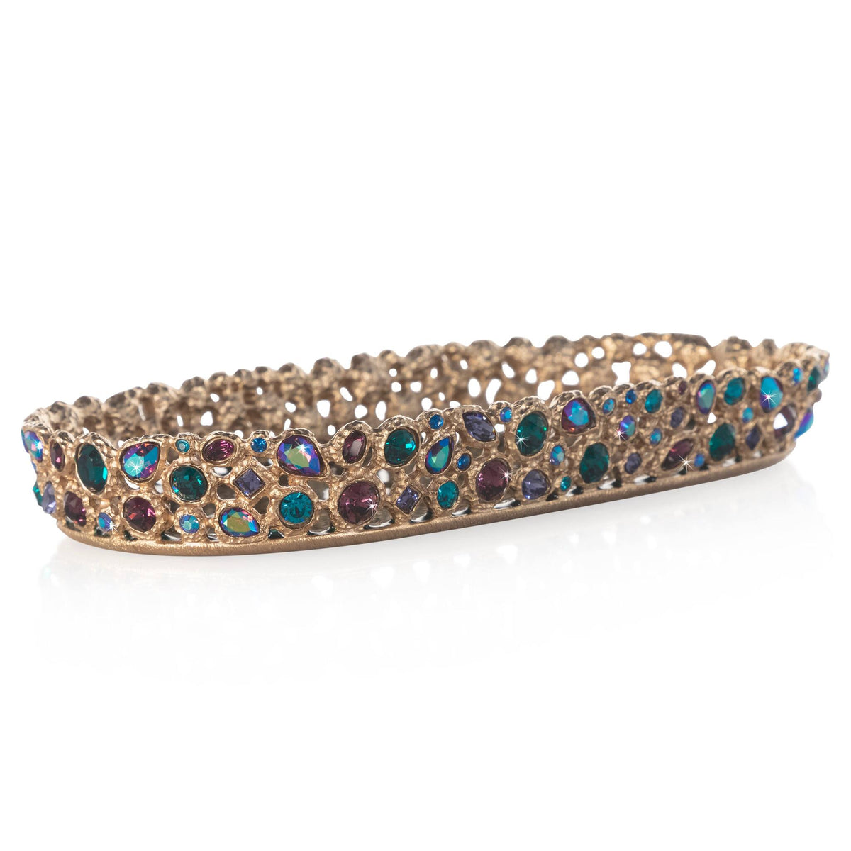 Jay Strongwater Julius Bejeweled Tray - Peacock, alternate view