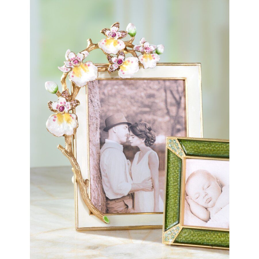 Jay Strongwater Kelsey Orchid 3" X 4" Frame - Flora, alternate view