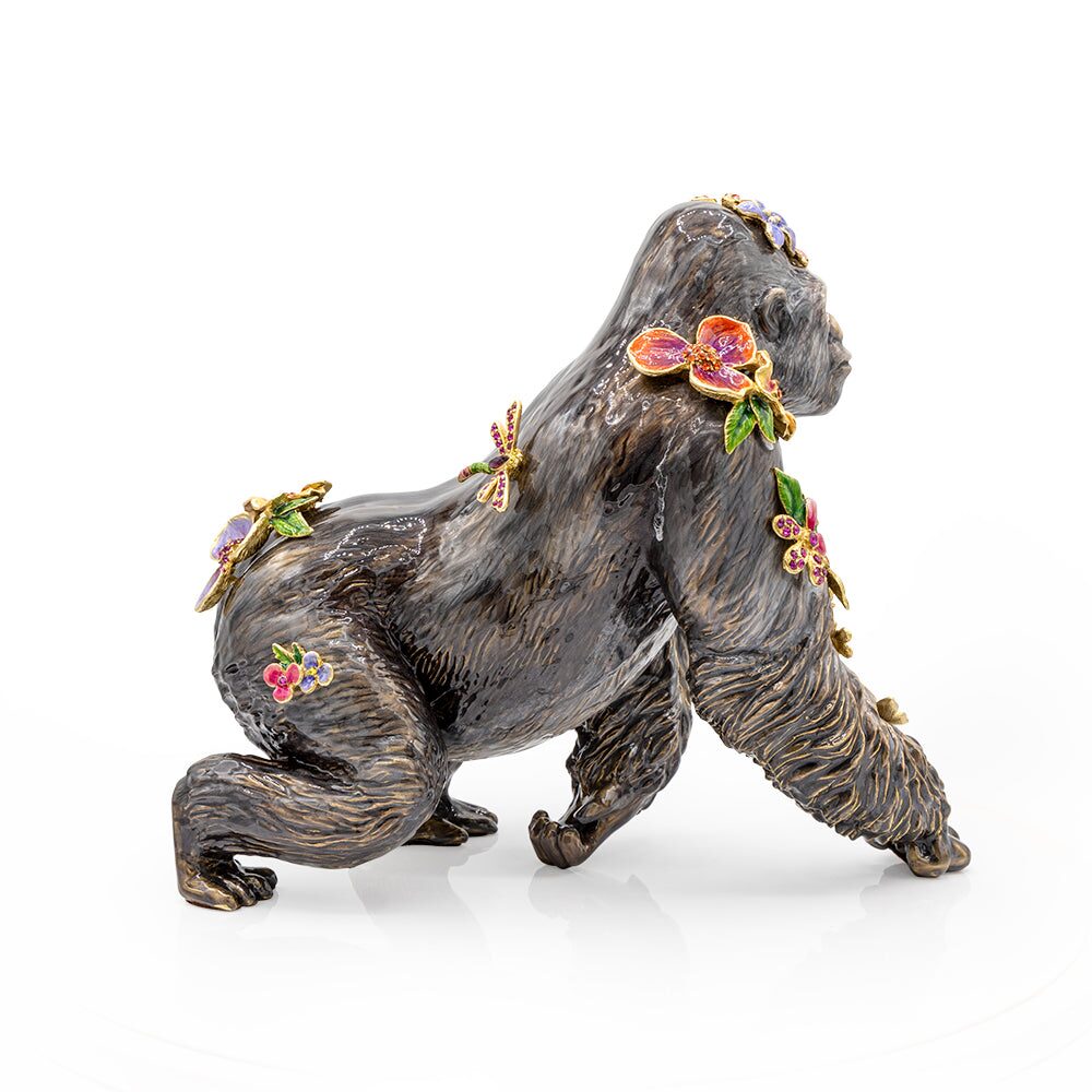 Jay Strongwater Kong Gorilla with Butterflies and Flowers Figurine, alternate view