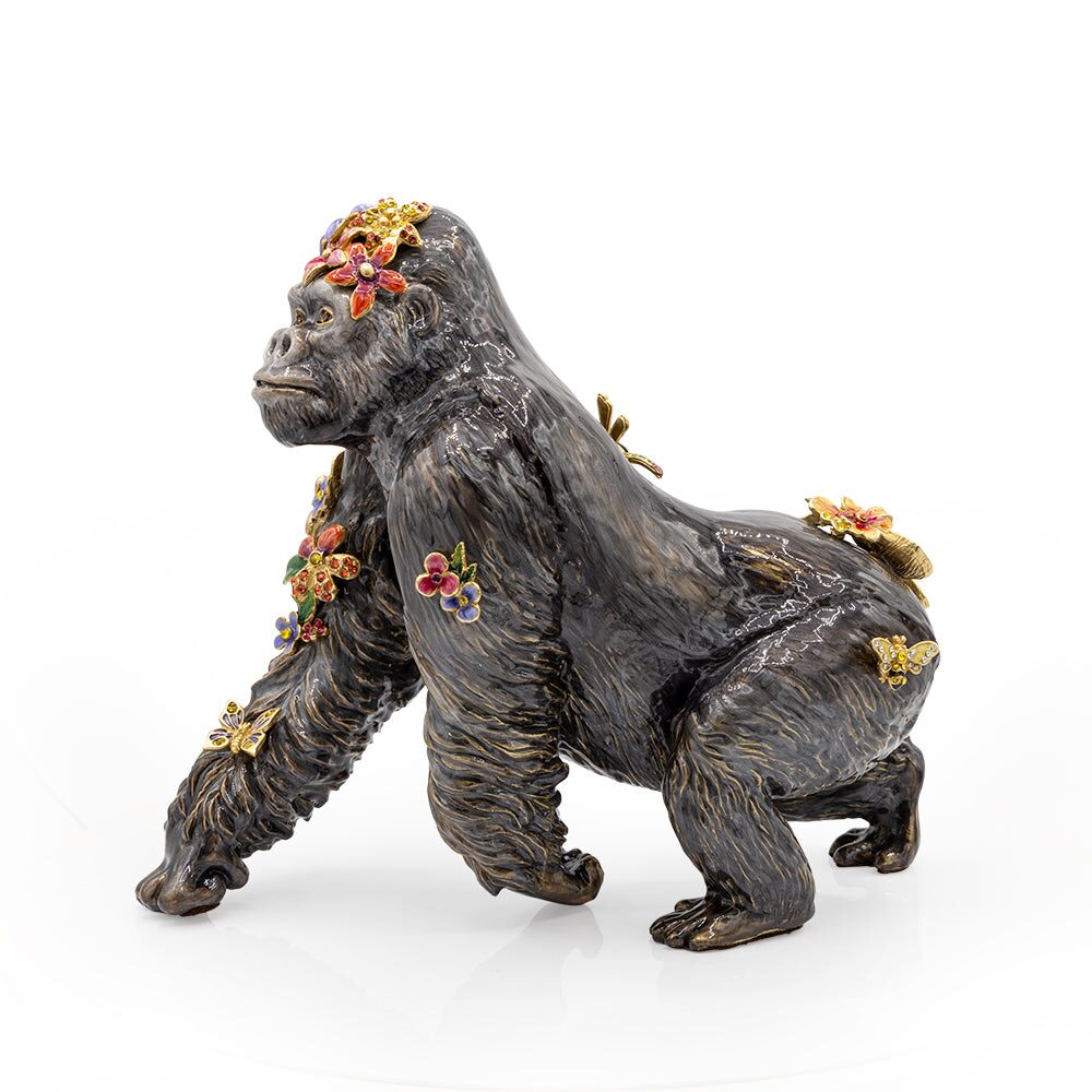 Jay Strongwater Kong Gorilla with Butterflies and Flowers Figurine, alternate view