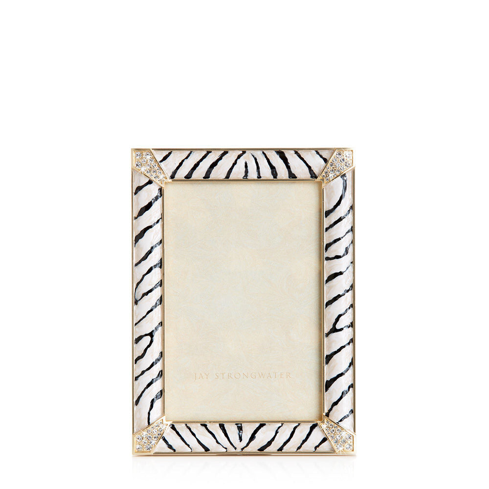 Jay Strongwater Lavinia 4” X 6” Frame - Zebra