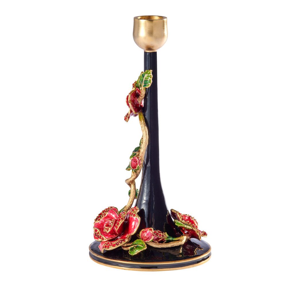 Jay Strongwater Layla Night Bloom Single Candlestick Candlestick Holder, alternate view
