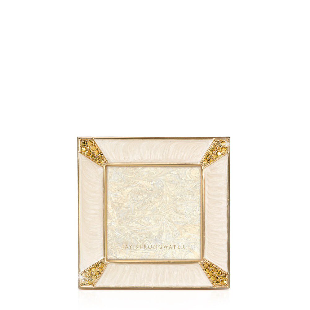 Jay Strongwater Leland Pavé Corner 2" Frame - Gold