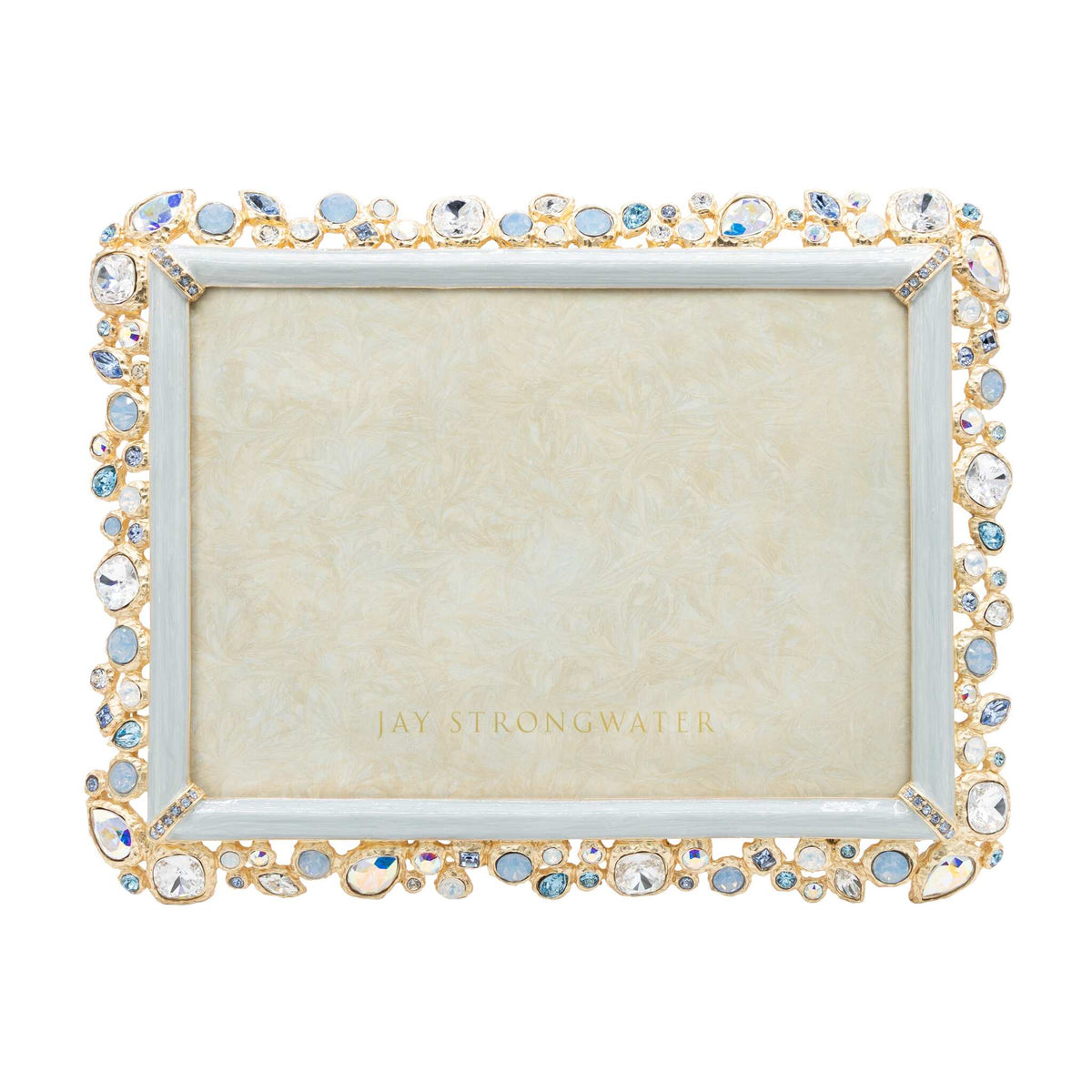 Jay Strongwater Leslie Bejeweled 5" X 7" Frame - Baby Blue, alternate view