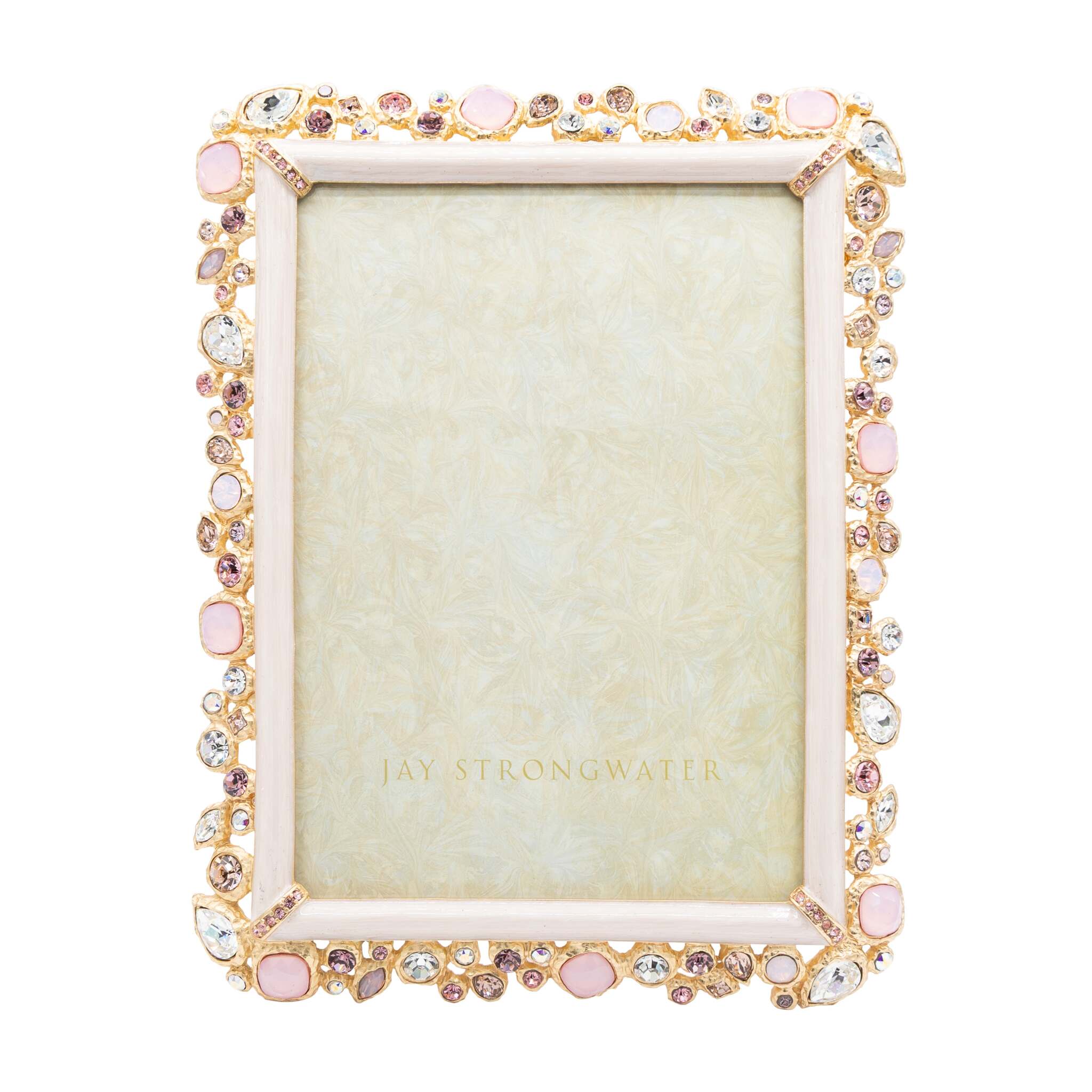 Jay Strongwater Leslie Bejeweled 5" X 7" Frame - Baby Pink