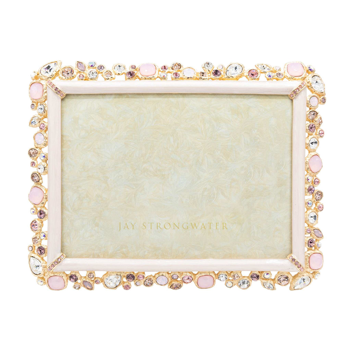 Jay Strongwater Leslie Bejeweled 5" X 7" Frame - Baby Pink, alternate view