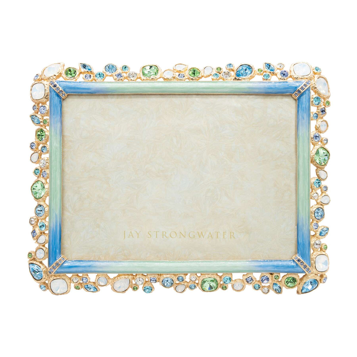 Jay Strongwater Leslie Bejeweled 5" X 7" Frame - Oceana, alternate view
