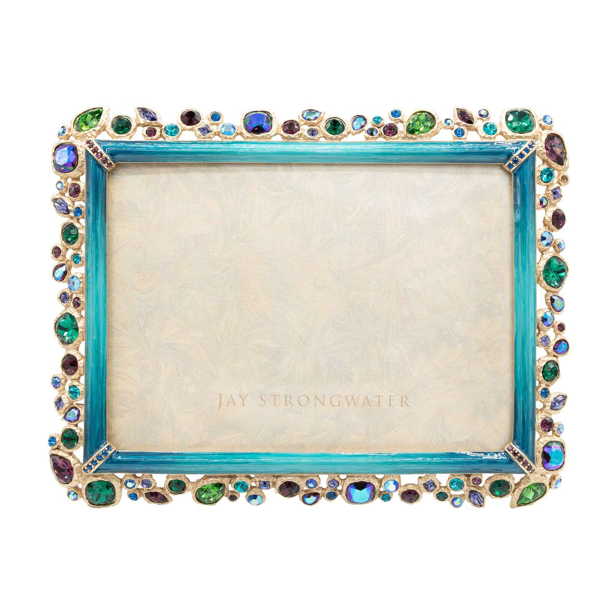 Jay Strongwater Leslie Bejeweled 5" X 7" Frame - Peacock, alternate view