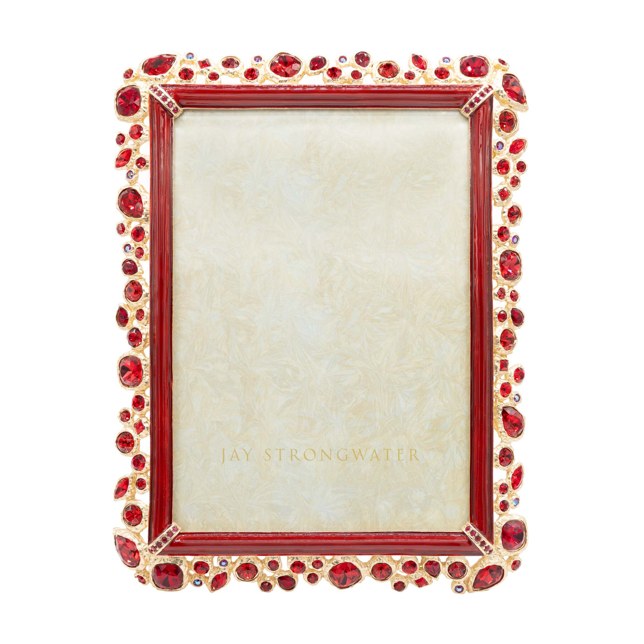 Jay Strongwater Leslie Bejeweled 5" X 7" Frame - Ruby