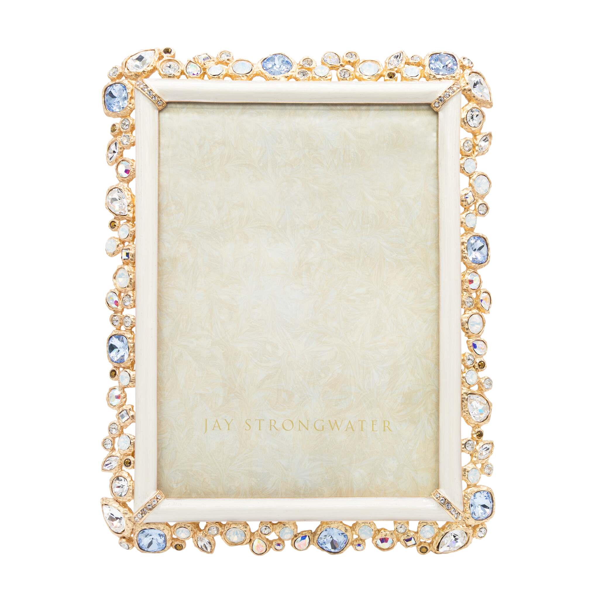 Jay Strongwater Leslie Bejeweled 5" X 7" Frame - White Opal