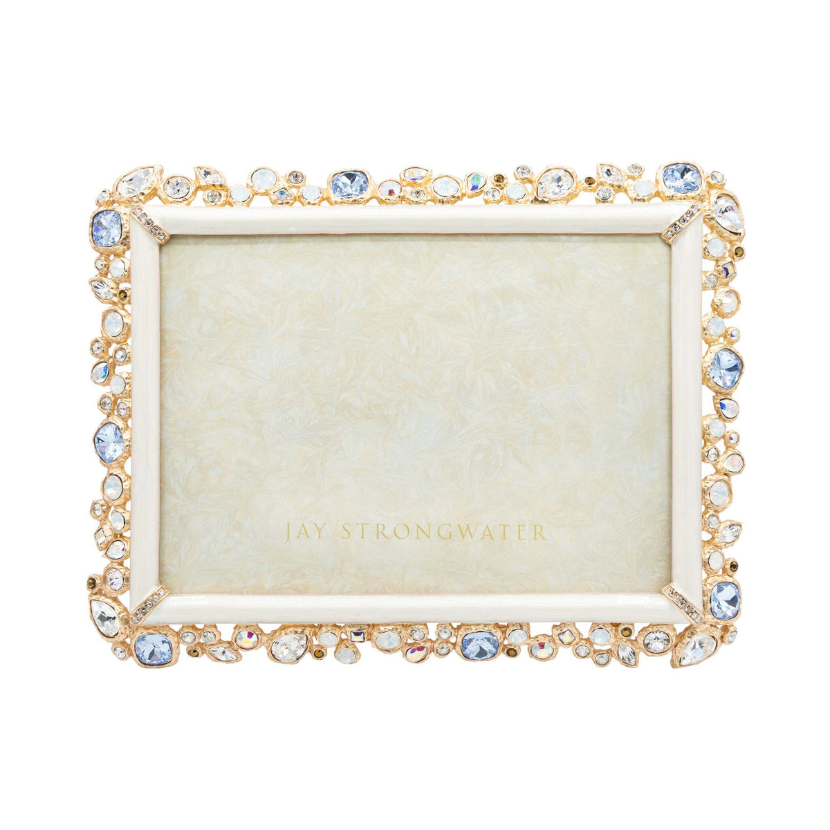 Jay Strongwater Leslie Bejeweled 5" X 7" Frame - White Opal, alternate view
