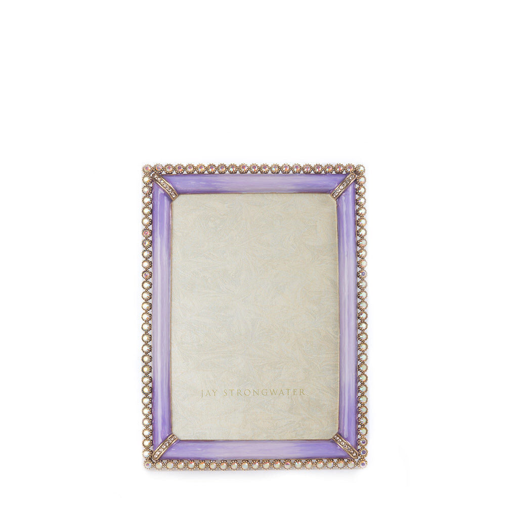 Jay Strongwater Lorraine Stone Edge 4" X 6" Frame - Lavender