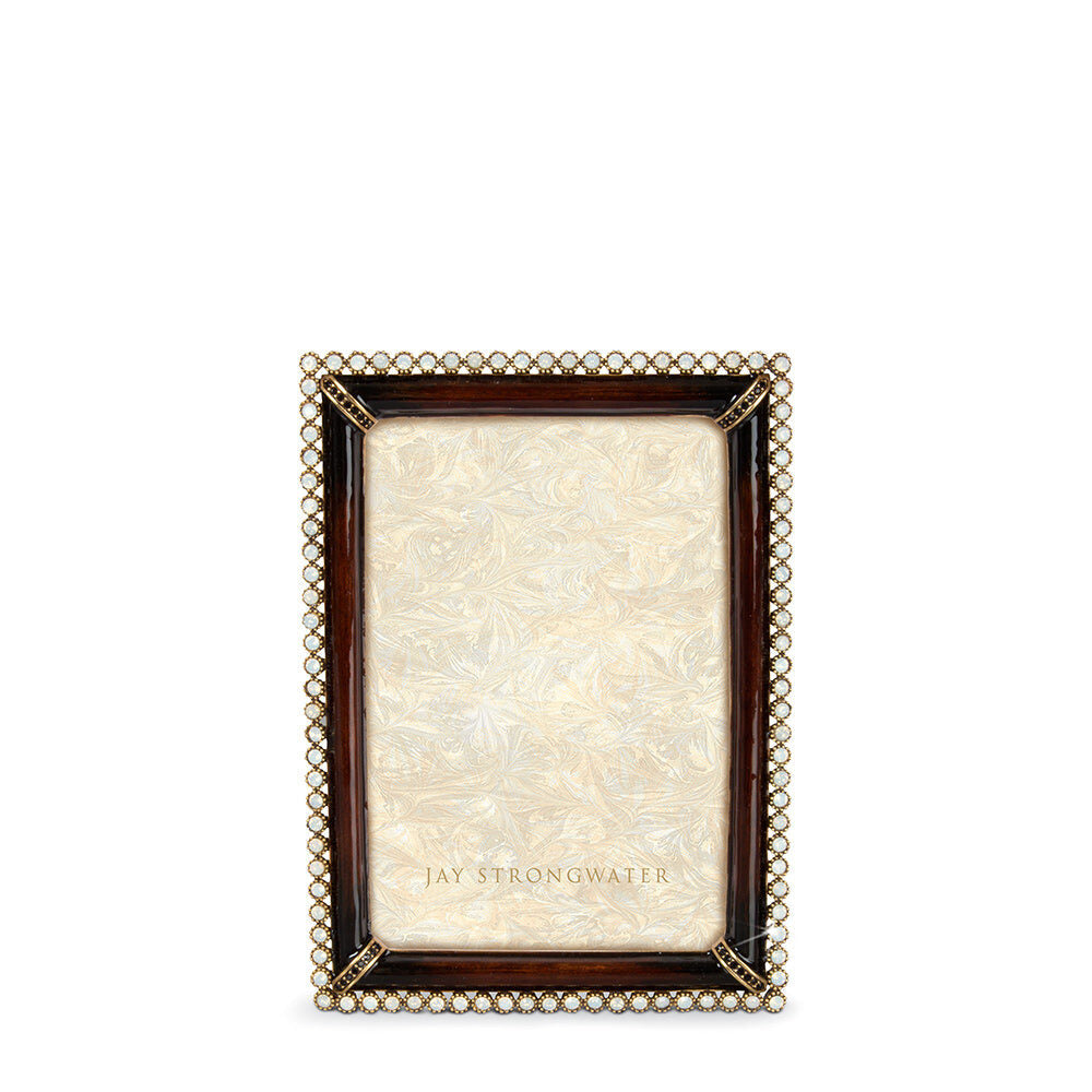 Jay Strongwater Lorraine Stone Edge 4" X 6" Frame - Safari
