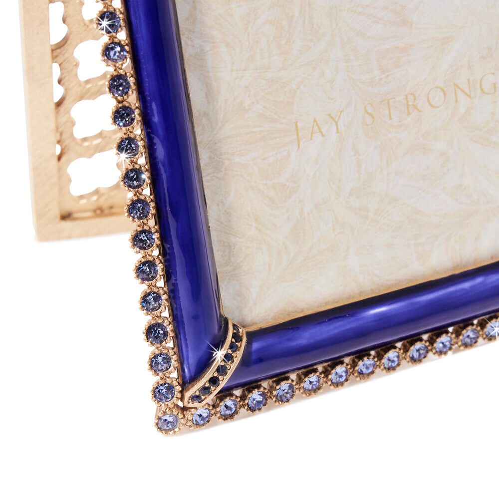 Jay Strongwater Lucas Stone Edge 5" X 7" Frame - Delft Garden, alternate view