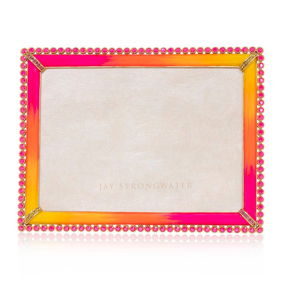 Jay Strongwater Lucas Stone Edge 5" X 7" Frame - Electric Pink, alternate view