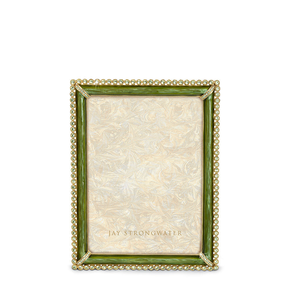 Jay Strongwater Lucas Stone Edge 5" X 7" Frame - Leaf Green