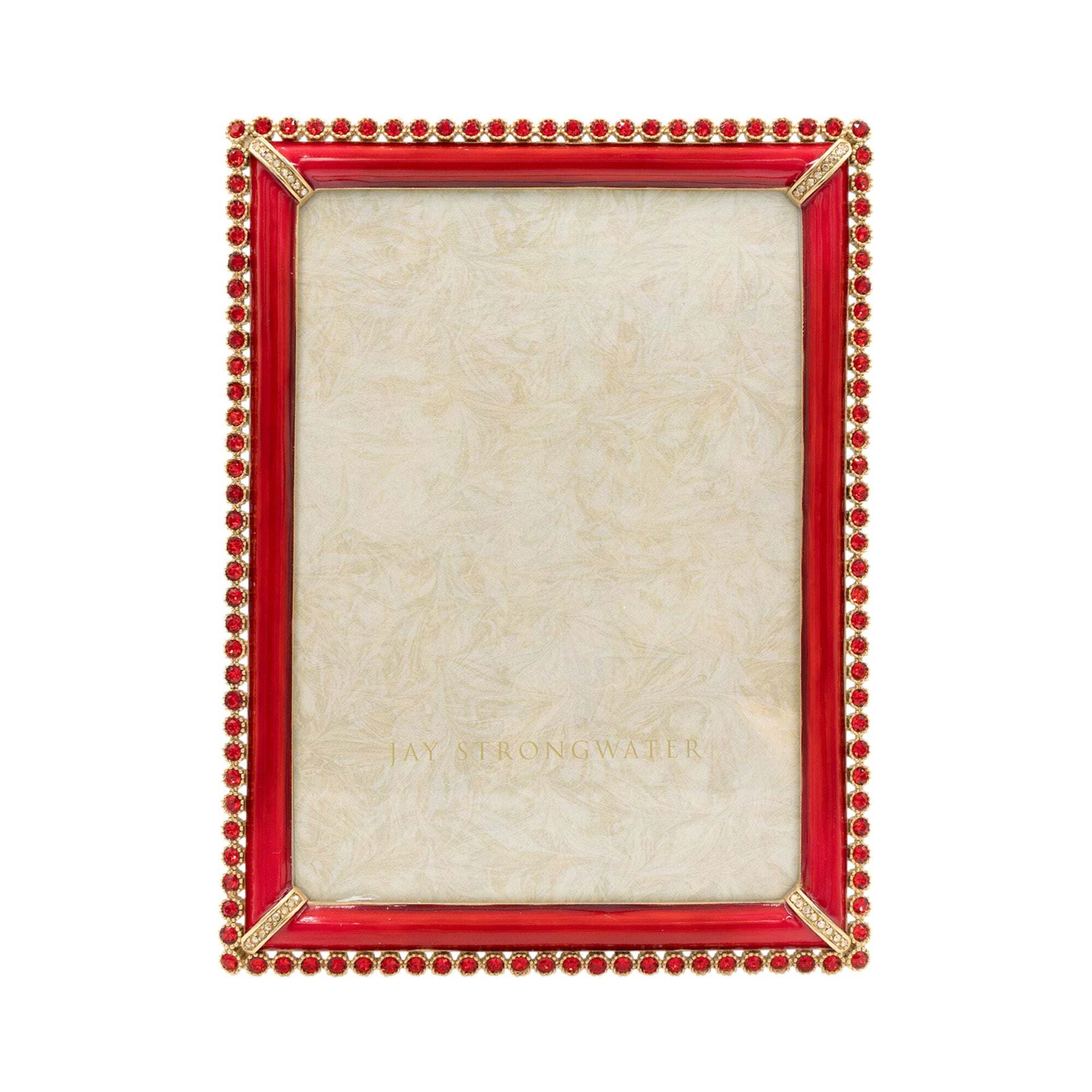 Jay Strongwater Lucas Stone Edge 5" X 7" Frame - Ruby