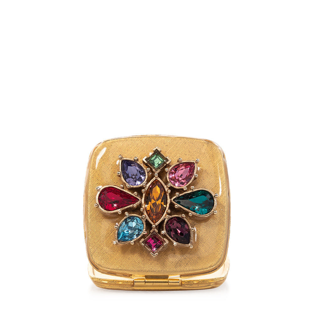 Jay Strongwater Luella Square Jeweled Compact Handheld Mirror