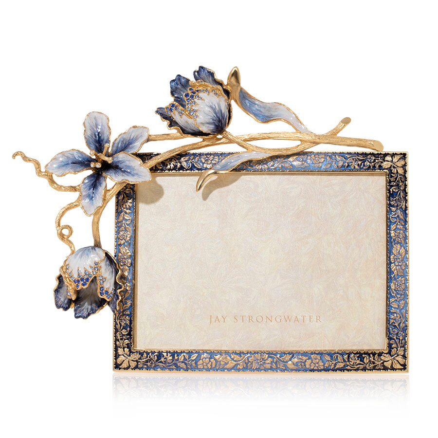 Jay Strongwater Margery Tulip 5" X 7" Frame - Delft Garden, alternate view