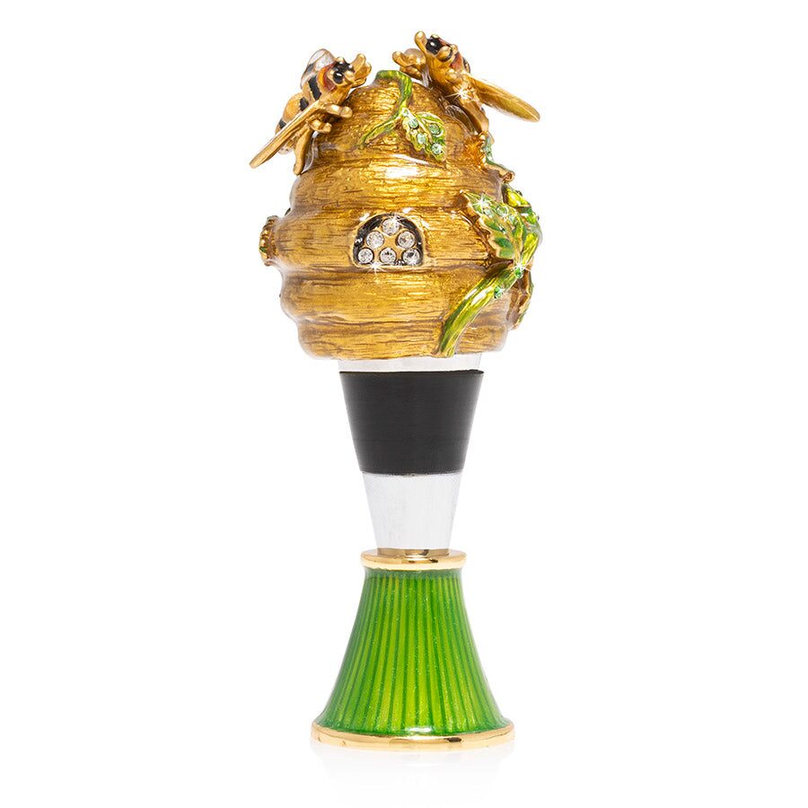 Jay Strongwater Mead Beehive Wine Stopper & Stand Bottle Stoppers & Saver, alternate view