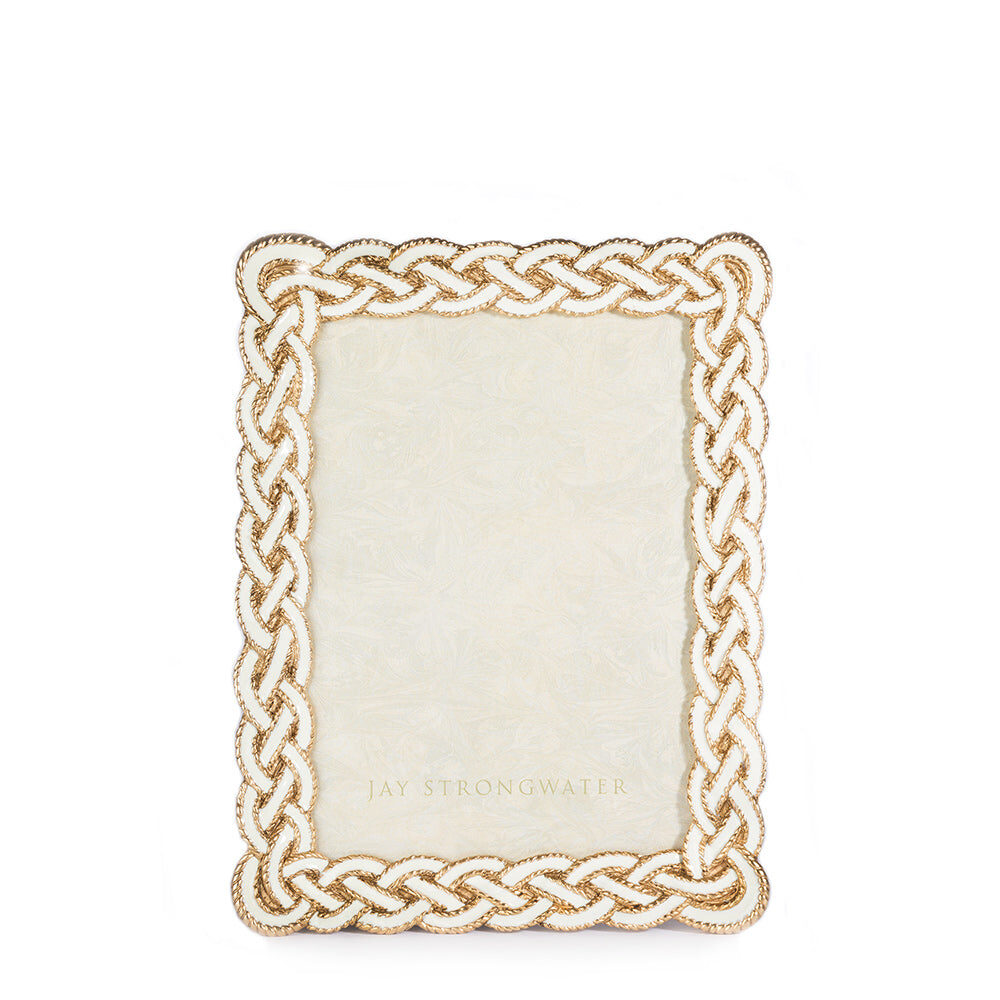 Jay Strongwater Mika Braided 5" X 7" Frame - Golden