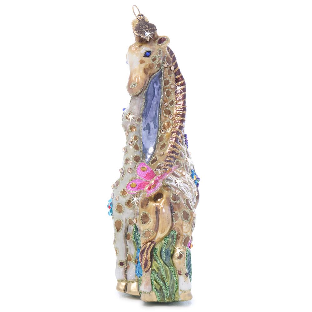 Jay Strongwater Mom and Baby Giraffe Glass Ornament, alternate view