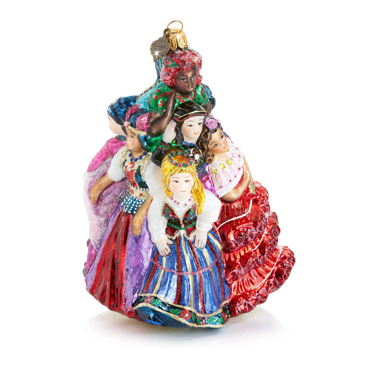 Jay Strongwater Nine Ladies Dancing Glass Ornament, alternate view