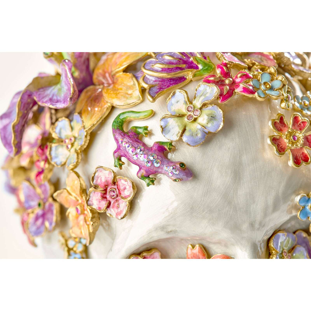 Jay Strongwater Oliver Skull & Flowers Figurine, alternate view